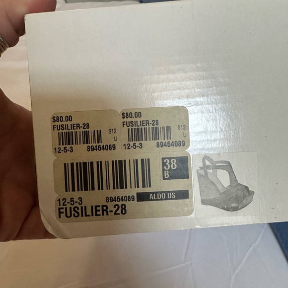 Aldo Brown Leather Wedge Sandals - Picture 4 of 4